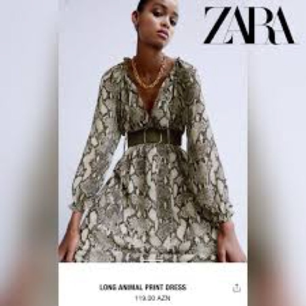 Zara Brown Snake Print Blazer